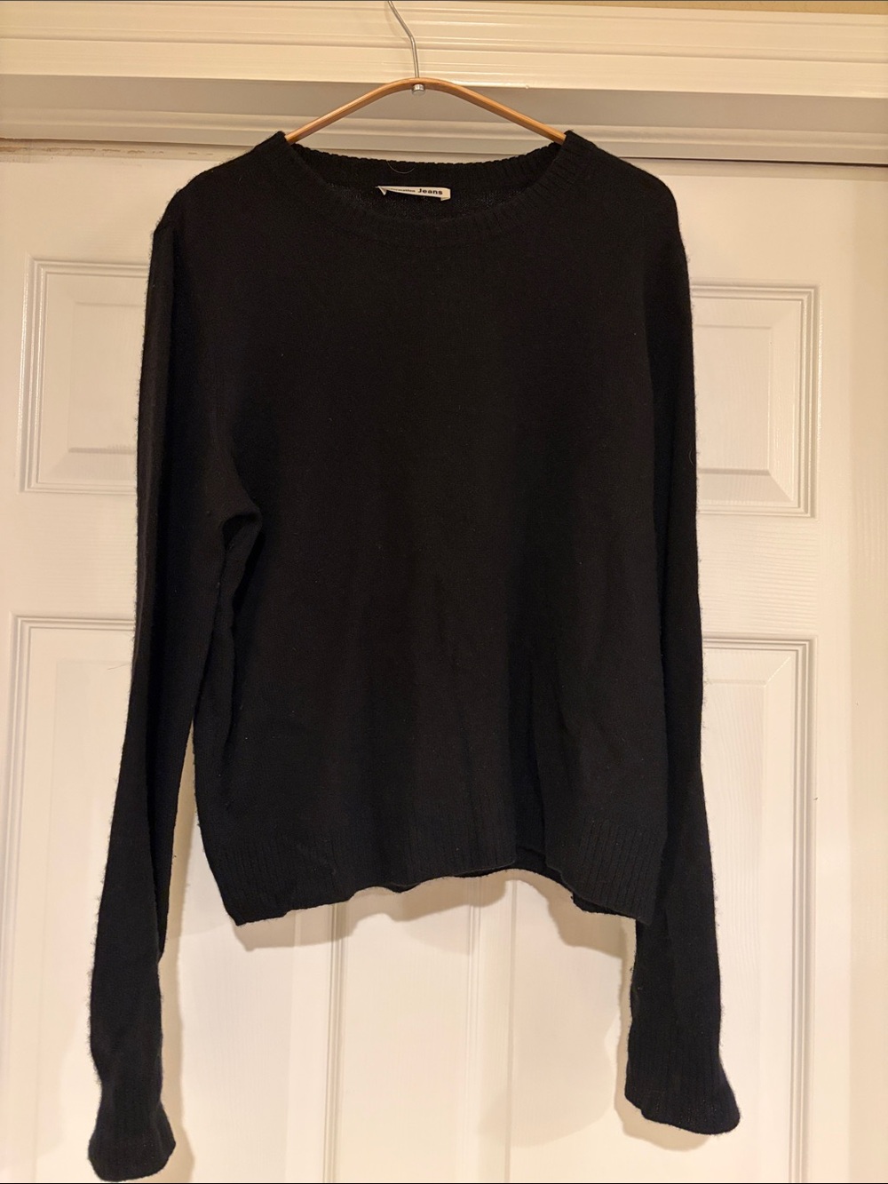 Reformation Black Lightweight Crewneck Sweater